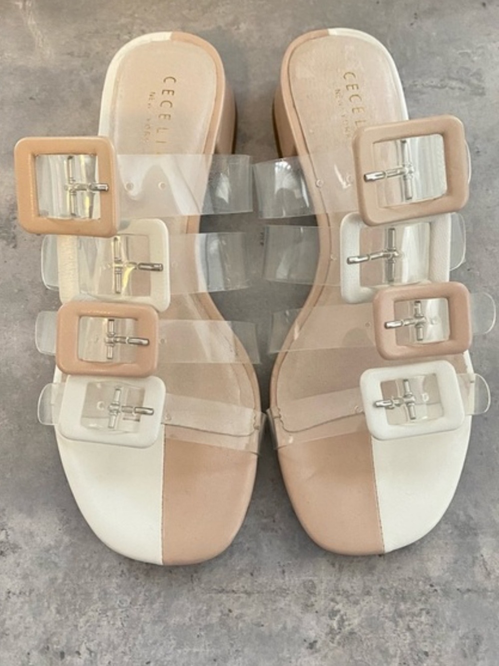 Cecelia New York Lincoln Nude Sheer Sandals Size 11